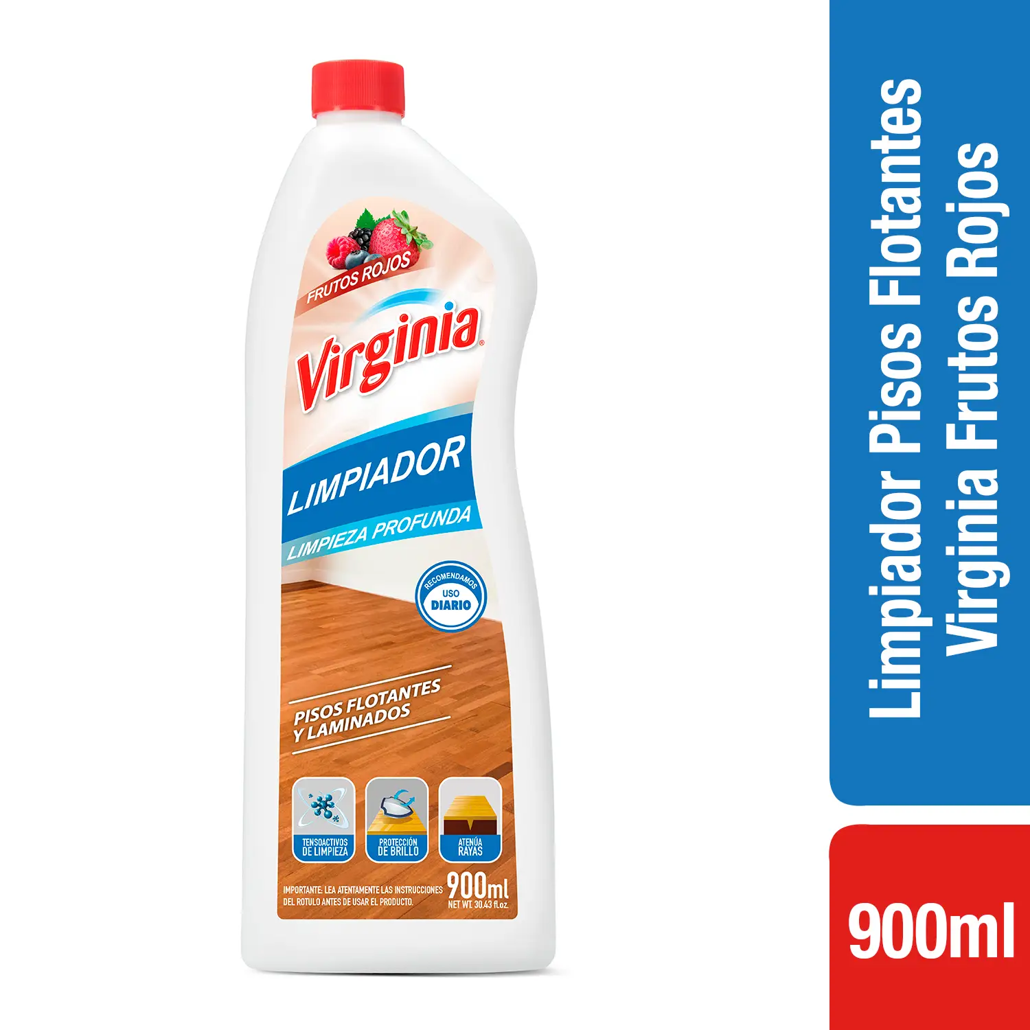 VIRGINIA LIMPIA PISO FLOTANTE FRUTOS 900 ML (12.UNIDADES)
