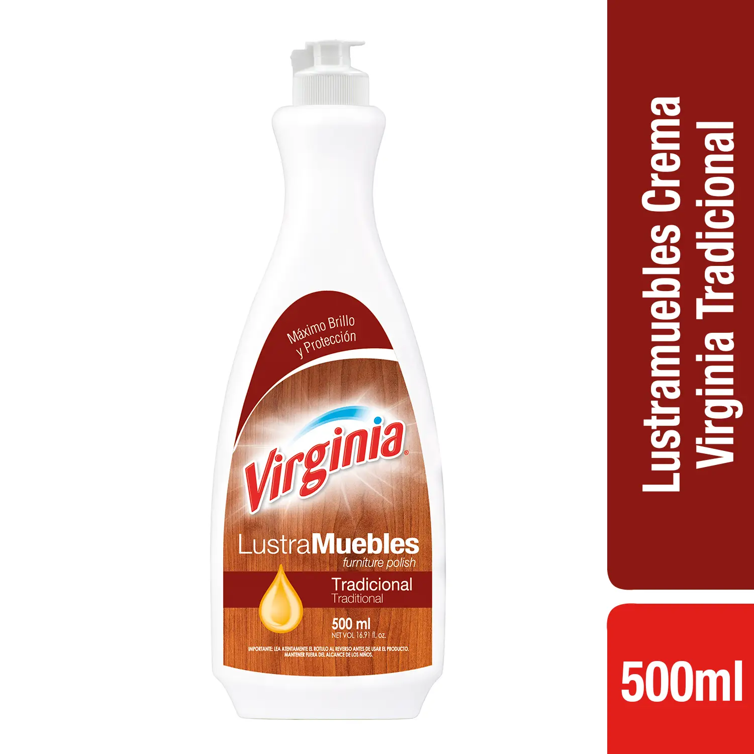 VIRGINIA LUSTRA MUEBLE CREMA TRADICIONAL 500 ML (12.UNIDADES)