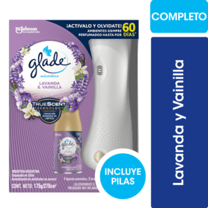 GLADE MAQUINA AUTOMATICA LAVANDA & VAINILLA + RECARGA 175ML (4.UNIDADES)