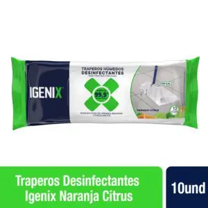 IGENIX TRAPERO HUMEDOS 10UN NARANJA  (12.UNIDADES)