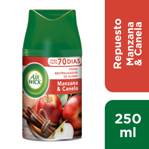 AIR WICK RECARGA AUTOMATICA MANZANA CANELA 250 ML (6.UNIDADES)