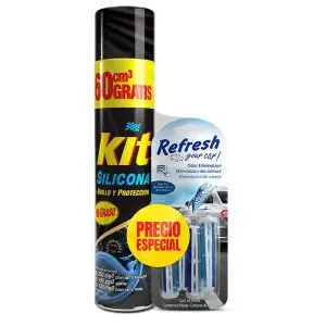 KIT PACK SILICONA + REFRESH YOUR CAR¡ (12.UNIDADES)