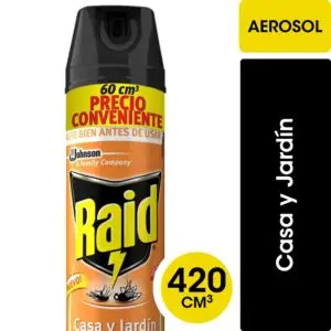 RAID INSECTICIDA CASA Y JARDIN  420CC (12.UNIDADES)