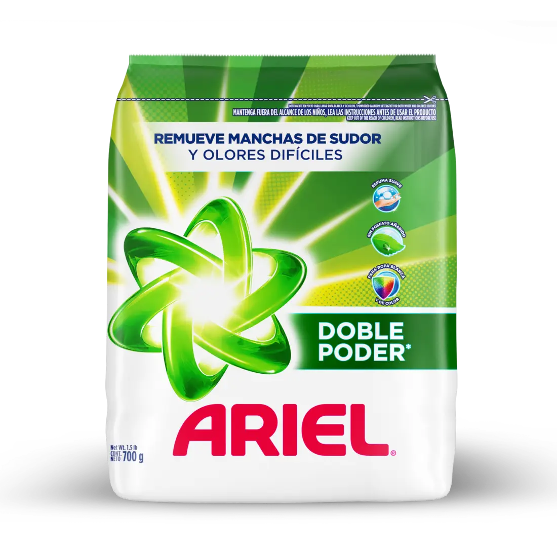 ARIEL DETERGENTE POLVO 700 GRS. REGULAR (14.UNIDADES)