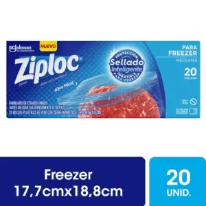 ZIPLOC BOLSA FREEZER MEDIANAS 20 UNIDADES (12.UNIDADES)