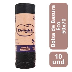 BRIGHT BOLSA DE BASURA ECO 50X70 X 10 UNI (40.UNIDADES)