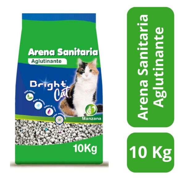 BRIGHT ARENA SANITARIA 10 KILOS AROMA MANZANA (2 SACOS)