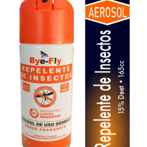 REPELENTE DERMICO 15% BYE FLY AEROSOL 165cc (12.UNIDADES)