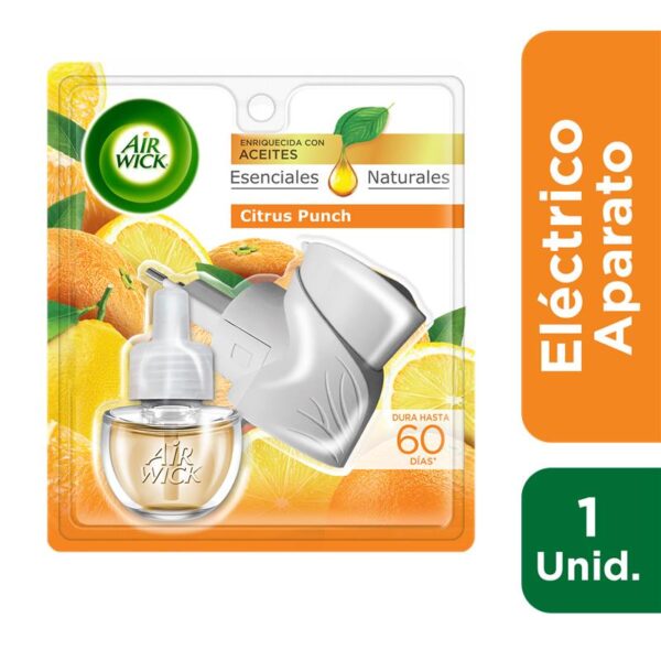 AIRWICK ELECTRICO APARATO X1 + 1 REPUESTO CITRUS 21ML (12.UNIDADES)