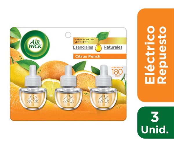 AIR WICK ACEITE NATURAL CITRUS X 3 (6.UNIDADES)