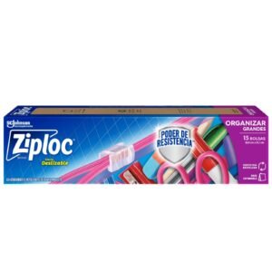 ZIPLOC BOLSA CIERRE DESLIZABLE 12 PAQUETES DE 15 UNIDADES C/U