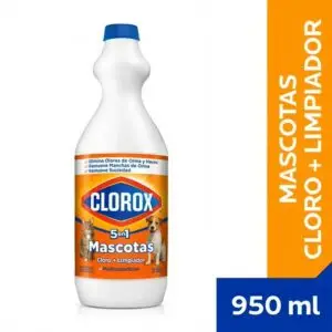 CLOROX MASCOTAS 5 EN 1 BOTELLA 950G CLORO + LIMPIADOR MULTISUPERFICIES  (15.UNIDADES)