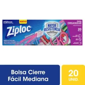 ZIPLOC CONTIENE 12 CAJAS DE 20 BOLSAS MEDIANAS C/U (20cm x 14,9 cm x 4,7cm)